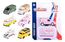 Játékautók  - Kisautó French Touch Deluxe Cars Majorette fém felfüggesztéssel és gyűjtői boxban 7,5 cm hossza 6 különböző fajta_3