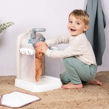 Játékbaba kiegészítők - Fürdőszoba játékbabának működő zuhannyal Shower Baby Nurse Smoby levehető zuhanyfejjel fürdőköpennyel és használati útmutatóval 3 évtől_0