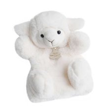 Oiță de pluș pentru teatru de păpuși Lamb Puppet Histoire d’ Ours albă 25 cm de la 0 luni