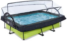 Bazen s pokrivalom in filtracijo Lime pool Exit Toys kovinska konstrukcija 220*150*65 cm zeleni od 6 leta