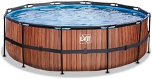 Kruhové bazény - Bazén s pískovou filtrací Wood pool Exit Toys kruhový ocelová konstrukce 450*122 cm hnědý od 6 let_2