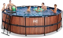 Kruhové bazény - Bazén s pískovou filtrací Wood pool Exit Toys kruhový ocelová konstrukce 450*122 cm hnědý od 6 let_1