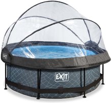 Piscină cu prelată si filtrare Stone pool grey Exit Toys construcție rotundă din metal 244*76 cm gri de la 6 ani