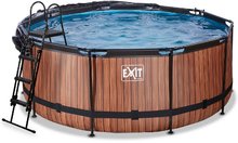 Kruhové bazény - Bazén s krytem a pískovou filtrací Wood pool Exit Toys kruhový ocelová konstrukce 360*122 cm hnědý od 6 let_3