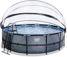 Kruhové bazény - Bazén s krytem a pískovou filtrací Stone pool Exit Toys kruhový ocelová konstrukce 450*122 cm šedý od 6 let_2