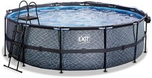 Kruhové bazény - Bazén s krytem a pískovou filtrací Stone pool Exit Toys kruhový ocelová konstrukce 450*122 cm šedý od 6 let_3