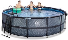 Kruhové bazény - Bazén s krytem a pískovou filtrací Stone pool Exit Toys kruhový ocelová konstrukce 450*122 cm šedý od 6 let_1