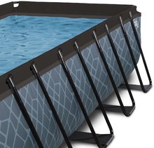 Obdélníkové bazény  - Bazén s krytem, pískovou filtrací a tepelným čerpadlem Stone pool Exit Toys ocelová konstrukce 400*200*100 cm šedý od 6 let_2