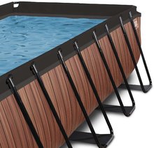 Obdélníkové bazény  - Bazén s krytem, pískovou filtrací a tepelným čerpadlem Wood pool Exit Toys ocelová konstrukce 400*200*100 cm hnědý od 6 let_2