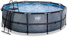 Kruhové bazény - Bazén s krytem pískovou filtrací a tepelným čerpadlem Stone pool Exit Toys kruhový ocelová konstrukce 427*122 cm šedý od 6 let_3