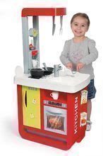 Kuchynky pre deti sety - Set elektronická kuchynka Bon Appetit Red&Green Smoby so zvukmi a upratovací set so žehliacou doskou a žehličkou_0