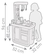 Elektronické kuchyňky - Kuchyňka elektronická Bon Appetit Kitchen Smoby s kávovarem a chladnička s pečicí troubou 23 doplňků 96 cm výška/49 cm pult_5