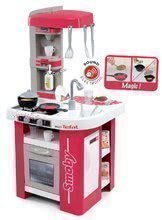 Kuhinje za otroke kompleti - Komplet rdeča kuhinja Tefal Studio Smoby elektronska z zvoki in servirni voziček z zajtrkom 100% Chef_0