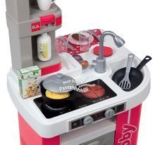 Kuhinje za otroke kompleti - Komplet rdeča kuhinja Tefal Studio Smoby elektronska z zvoki in servirni voziček z zajtrkom 100% Chef_2
