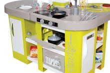 Kuchynky pre deti sety - Set kuchynka elektronická Tefal Studio XL Smoby kiwi so zvukmi a upratovací vozík s vysávačom_2
