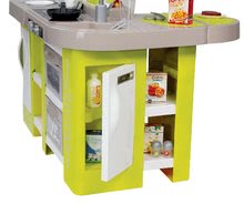 Kuchyňky pro děti sety - Set kuchyňka elektronická Tefal Studio XL Smoby kiwi se zvuky a úklidový vozík s vysavačem_6
