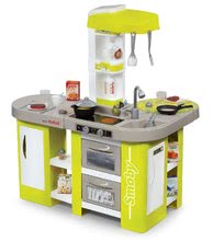 Kuchyňky pro děti sety - Set kuchyňka elektronická Tefal Studio XL Smoby kiwi se zvuky a úklidový vozík s vysavačem_9
