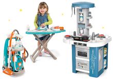 Kuchynky pre deti sety - Set kuchynka s technickým vybavením Tech Edition Smoby elektronická s upratovacím vozíkom a žehliacou doskou_28