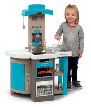 Elektronische Spielküchen - Klappküche Tefal Opencook Smoby blau mit zauberhaftem Sprudeln Kaffeemaschine Kühlschrank und 24 Zubehörteilen_1