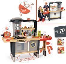 Kuchyňky pro děti sety - Set restaurace s elektronickou kuchyňkou Chef Corner Restaurant Smoby s kočárkem pro dvě panenky DeLuxe Maxi Cosi&Quinny Grey_1