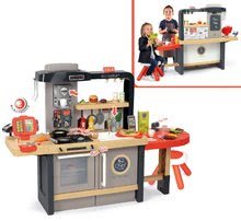 Kuchyňky pro děti sety - Set restaurace s elektronickou kuchyňkou Chef Corner Restaurant Smoby s kočárkem pro dvě panenky DeLuxe Maxi Cosi&Quinny Grey_35