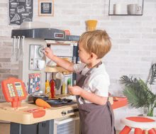 Kuchyňky pro děti sety - Set restaurace s elektronickou kuchyňkou Chef Corner Restaurant Smoby s kočárkem pro dvě panenky DeLuxe Maxi Cosi&Quinny Grey_0
