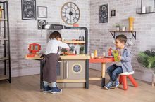 Kuchyňky pro děti sety - Set restaurace s elektronickou kuchyňkou Chef Corner Restaurant Smoby s kočárkem pro dvě panenky DeLuxe Maxi Cosi&Quinny Grey_77