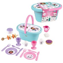 Toy cookware and other accessories - Košík s obedovou súpravou a pohármi Gabby Smoby s 21 doplnkami a potravinami od 3 rokov SM312506_1