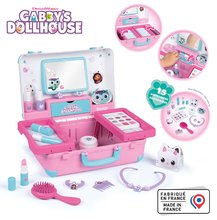 Mesa de maquillaje para niños - Kozmetický kufrík so zrkadlom Gabby Beauty Vanity Smoby se traduce al español como: Maletín de cosméticos con espejo Gabby Be para una peluquera con estudio de uñas y cosméticos de maquillaje con 15 complementos_3