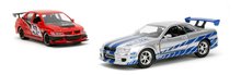 Játékautók és járművek - Kisautók Mitsubishi Lancer Evolution IX és Nissan Skyline GTR R34 Fast & Furious Twin Pack Jada fém nyitható részekkel 12 cm 1:32_0