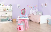 Kosmetiktisch für Kinder - Kosmetiktisch mit drehbarem Spiegel und Stuhl Gabby Dressing Table 2in1 Smoby mit Stauraum für 12 Zubehörteile_2