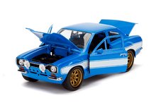 Modely - Autíčko Ford Escort 1974 Fast & Furious Jada kovové s otvárateľnými časťami a gumenými kolieskami dĺžka 18 cm 1:24_1