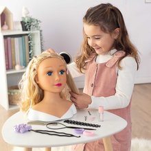 Waschmaschinen für Kinder - Set Wäscherei mit Frontlader-Waschmaschine und Friseurkopf mit blonden Haaren Wash&Clean Laundry Smoby mit einem Kosmetikkoffer und einem elektronischen Staubsauger mit Geräusch_20