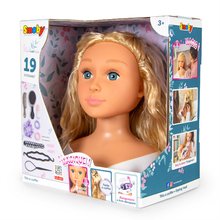 Kosmetiktisch für Kinder - Frisierkopf für Friseure mit blonden Haaren My Beauty Blonde Styling Head Smoby Erstellung von Frisuren mit 19 Accessoires_0