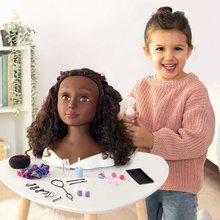 Kosmetiktisch für Kinder - Frisierkopf für Friseure mit dunklen Haaren My Beauty Styling Head Smoby Erstellung von Frisuren mit 23 Accessoires_0