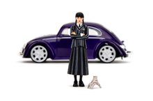 Modele machete - Mașinuță Volkswagen Beetle Hollywood Rides Jada din metal cu uși care se pot deshide și figurina Wednesday 1:24_0