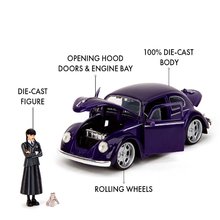 Modely - Voiture Volkswagen Beetle Hollywood Rides Jada métallique avec des portes ouvrantes et une figurine de Mercredi 1:24_0