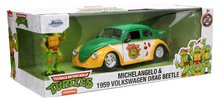 Modely - Autíčko Ninja želvy VW Drag Beetle 1959 Jada kovové s otevíracími dveřmi a figurkou Michelangela délka 19 cm 1:24_14