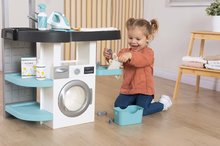 Waschmaschinen für Kinder - Set Waschraum mit Frontlader-Waschmaschine und Essstuhl für die Puppe Wash&Clean Laundry Smoby mit einem elektrischen Staubsauger und einem Töpfchen mit einem Nachttopf_4