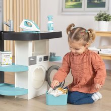 Waschmaschinen für Kinder - Set Wäscherei mit Frontlader-Waschmaschine und Küche mit Blubberfunktion Rowenta Wash&Clean Smoby Küchengeräte mit elektronischem Staubsauger mit Geräusch SM330320-21_7