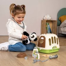 Chariots médicaux pour enfants - Valise vétérinaire avec boîte portable 2 en 1 Veterinary Case Smoby avec une peluche panda et 12 accessoires médicaux_3