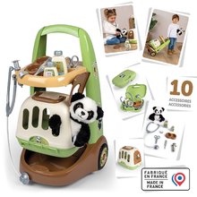 Arztwagen für Kinder - Veterinärwagen mit Köfferchen Veterinary Animal Care Trolley Smoby für den Plüsch-Panda mit 8 medizinischen Zubehörteilen_0