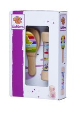 Instruments de musique pour enfants - Instruments de musique en bois Music Set Rattle Eichhorn hochet avec effet de pluie et castagnettes à partir de 24 mois_1