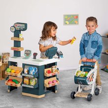 Obchody pre deti - Obchod elektronický s váhou Super Market Smoby s pokladňou skenerom a vozíkom 42 doplnkov výška 90 cm_2