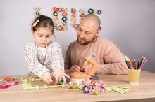 Läden für Kinder - Blumenladen mit Produktion von Dekorationsblumen Blumen Crea Deco Flowers Set Smoby 200 Zubehörteile mit Textilspanverbindungsmaschine ab 5 Jahre alt_17