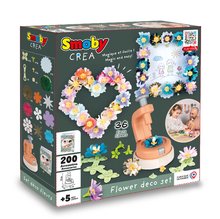 Trgovine za otroke - Cvećarna z izdelavo okrasnih cvetov Crea Deco Flowers Set Smoby 200 dodatkov s napravo za povezovanje tekstilnih lističev od 5 let_2