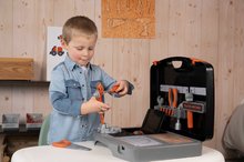 Játék szerelőasztalok - Szerelőműhely kofferben 2in1 Bricolo Smart Workbench Black&Decker Smoby szétnyitható szerelőműhely szerszámokkal 30 kiegészítővel_2