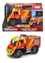 Camion - Autíčko hasičské Unimog U530 Fire Truck Majorette con suono e luce con ruote in gomma lunghezza 14 cm_1