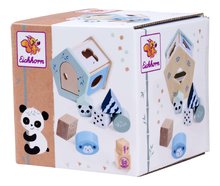 Dřevěné didaktické hračky - Dřevěný didaktický domeček Shape Box Panda Eichhorn se 6 vkládacími kostkami od 12 měsíců_1