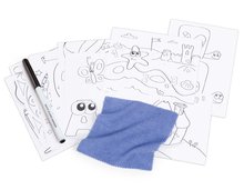 Tableaux effaçables - Tablette de voyage pour dessiner Travel Slate Smoby pliable, légère et portable avec un feutre effaçable, un chiffon et 4 papiers_1